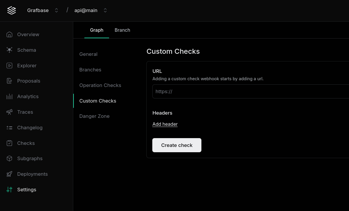 Custom Checks configuration in dashboard
